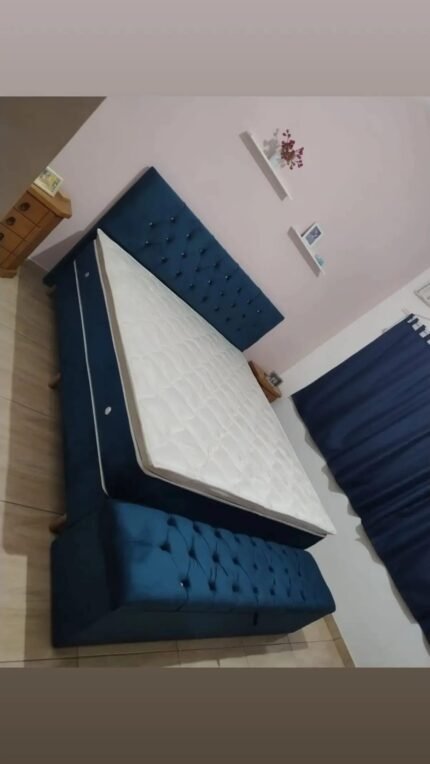 Kit completo base box casal padrão colchão linha luxo molas