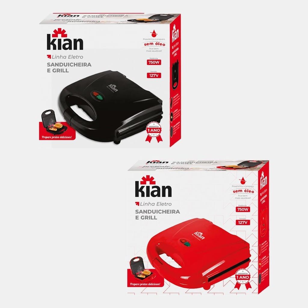 Sanduicheira Grill Antiaderente 750W - Kian
