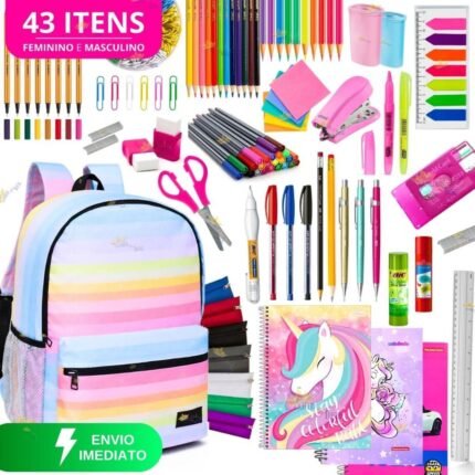 Material Escolar Menina Completo Sem Com Mochila Feminina Escolar Material Estojo Escol Feminino por