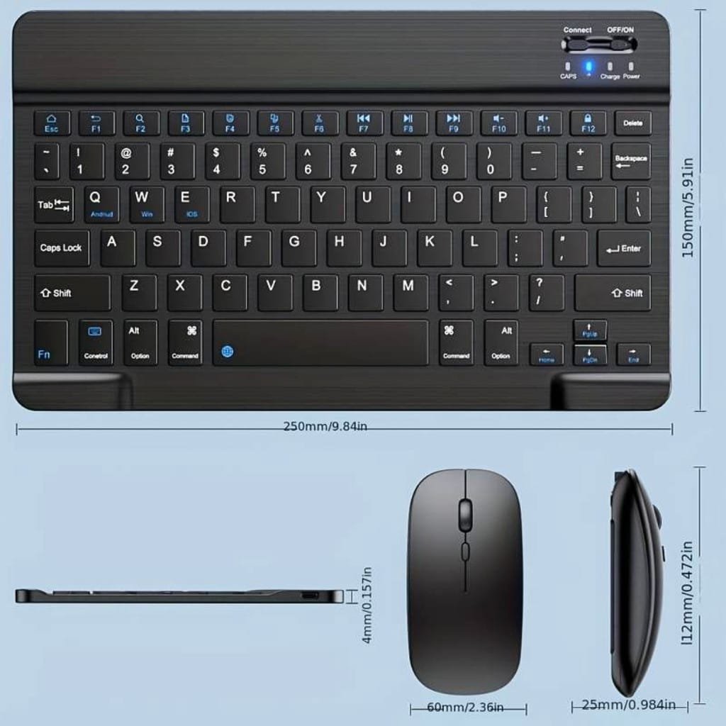 KIT Teclado Mouse Via Bluetooth Compacto e Design Moderno Compatível Com Smartphones/Notebook/Tablet - Imagem 2