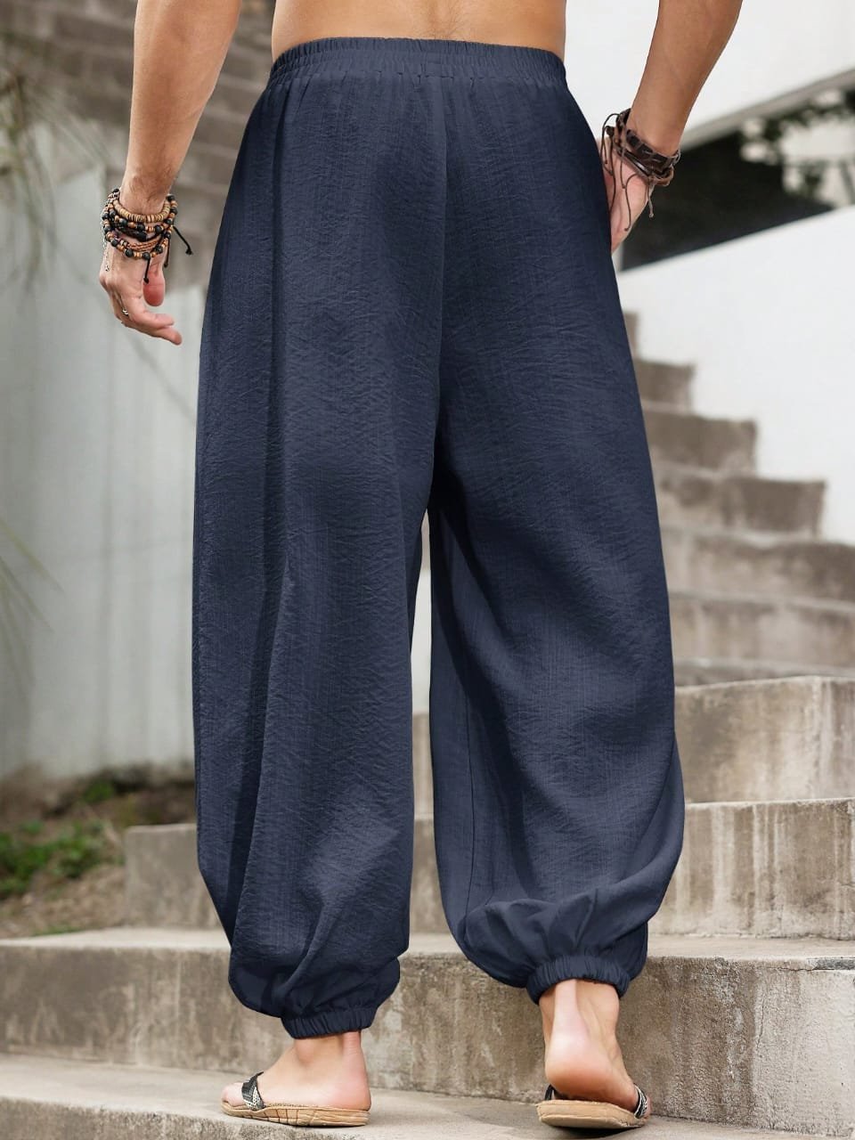 🛒Manfinity RSRT Calça Masculina Larga e Solta, Estilo Calça Casual, Calça Perna Larga Nepal - Imagem 2