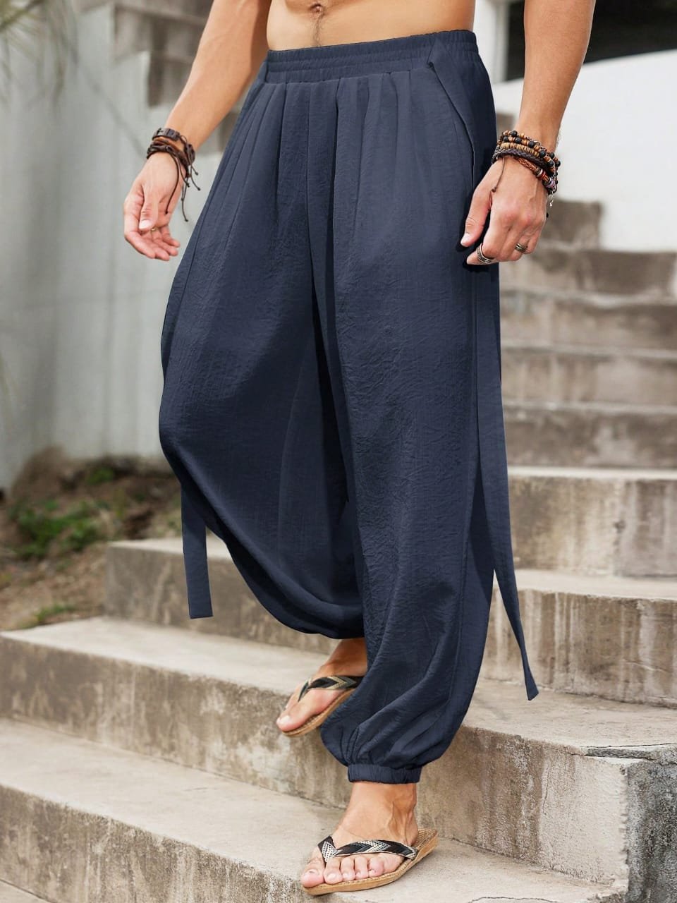 🛒Manfinity RSRT Calça Masculina Larga e Solta, Estilo Calça Casual, Calça Perna Larga Nepal