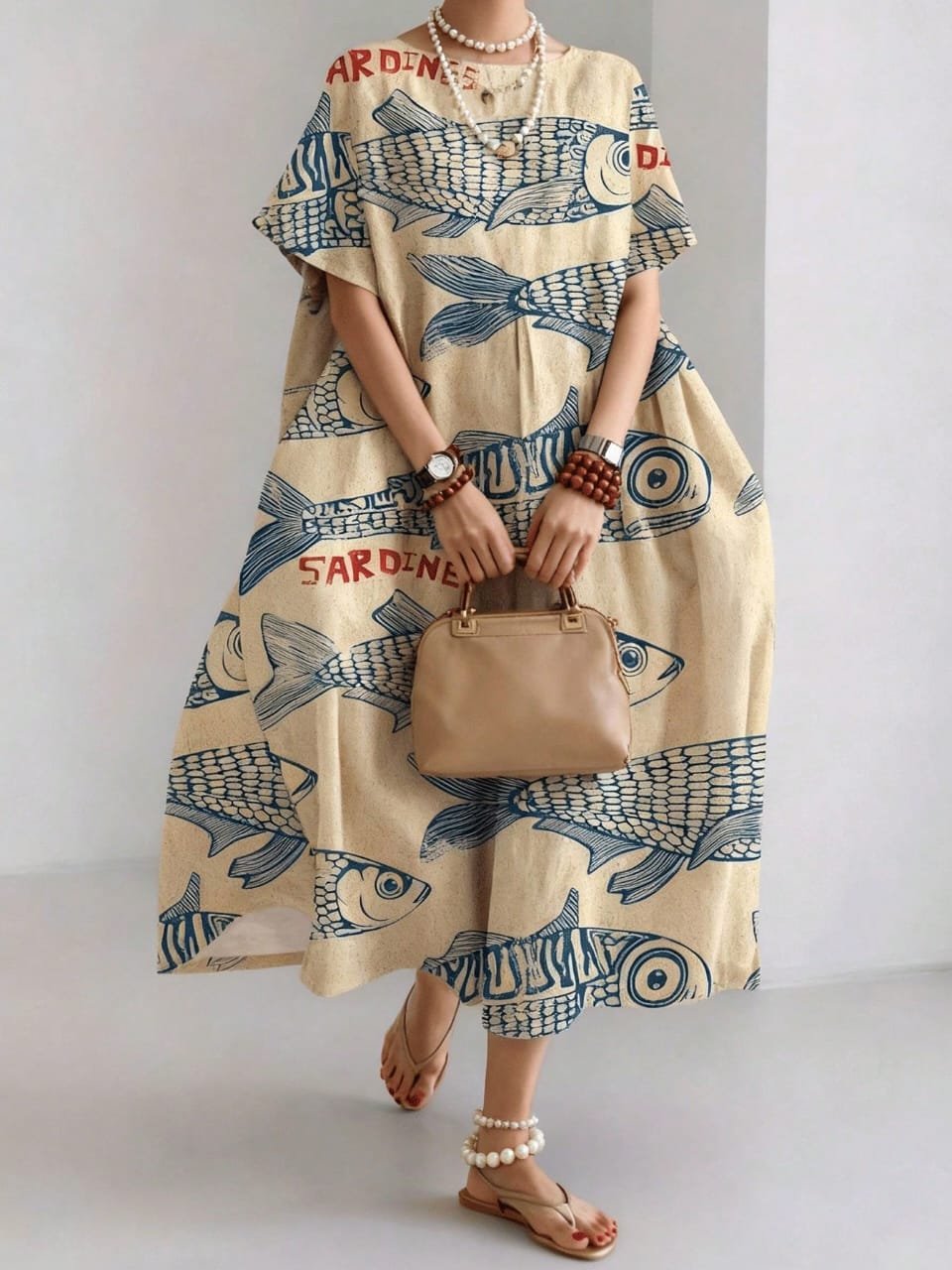 🛒Conjuntos Casuais de Primavera/Verão para Mulheres, Moda Casual Confortável com Estampa de Peixe, Estilo Casual Simples de Primavera e Outono para Férias