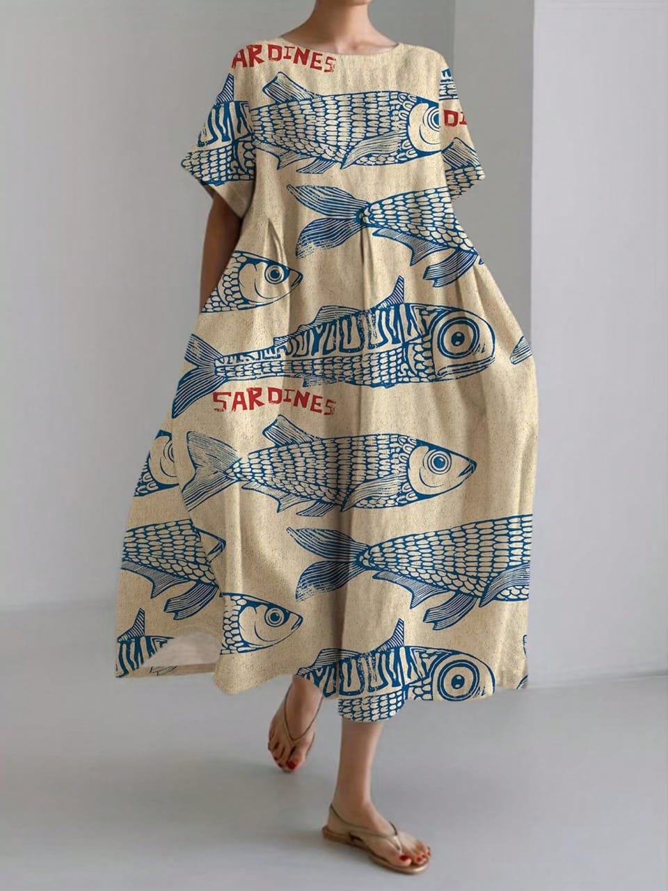 🛒Conjuntos Casuais de Primavera/Verão para Mulheres, Moda Casual Confortável com Estampa de Peixe, Estilo Casual Simples de Primavera e Outono para Férias - Imagem 3