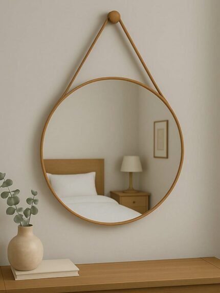 🛒Espelho Redondo Adnet 30cm Várias Cores Elegante Suspenso + Pino Pendurador