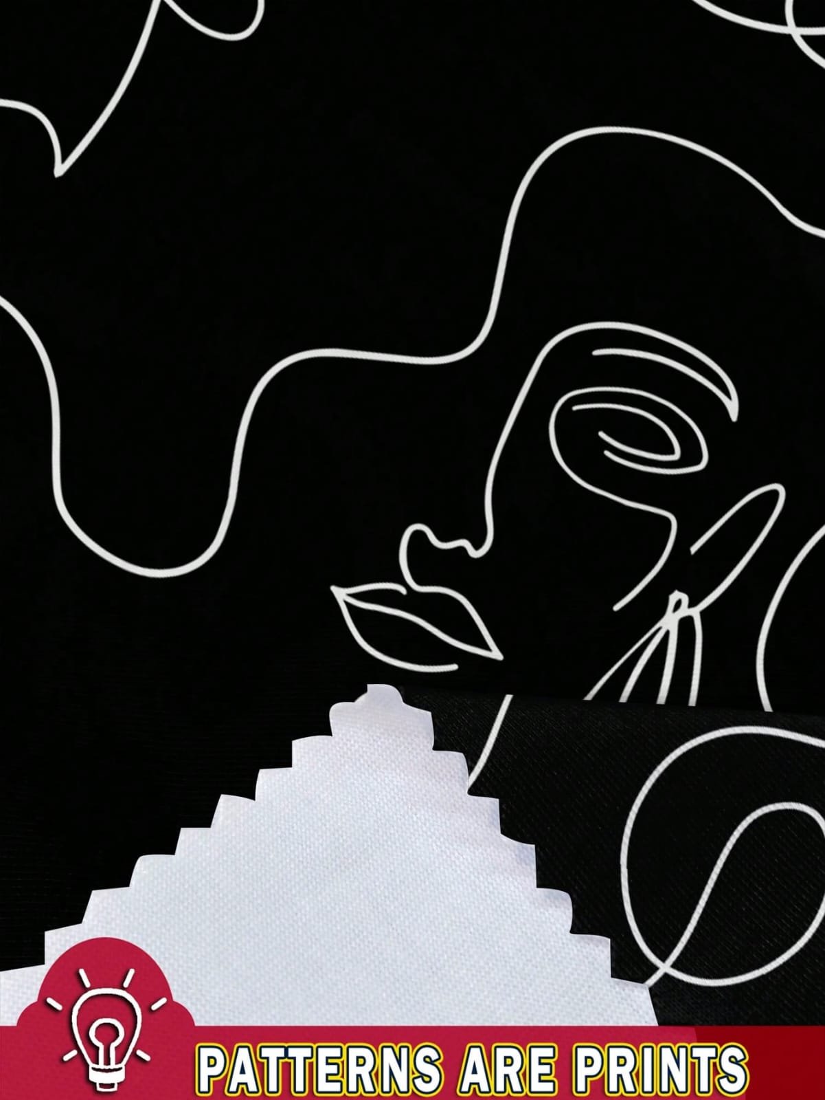 🛒SHEIN LUNE Vestido Curto Casual Feminino, Estampado com Retrato, Adequado para Outono/Inverno - Imagem 3