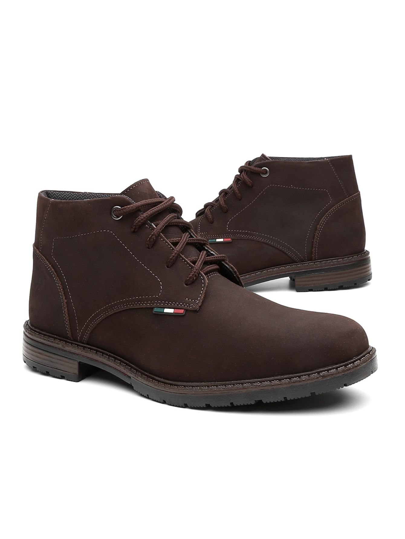 🛒Bota Coturno de Couro e Solado Costurado Casual Cano Baixo Masculino Vitiello - Imagem 2