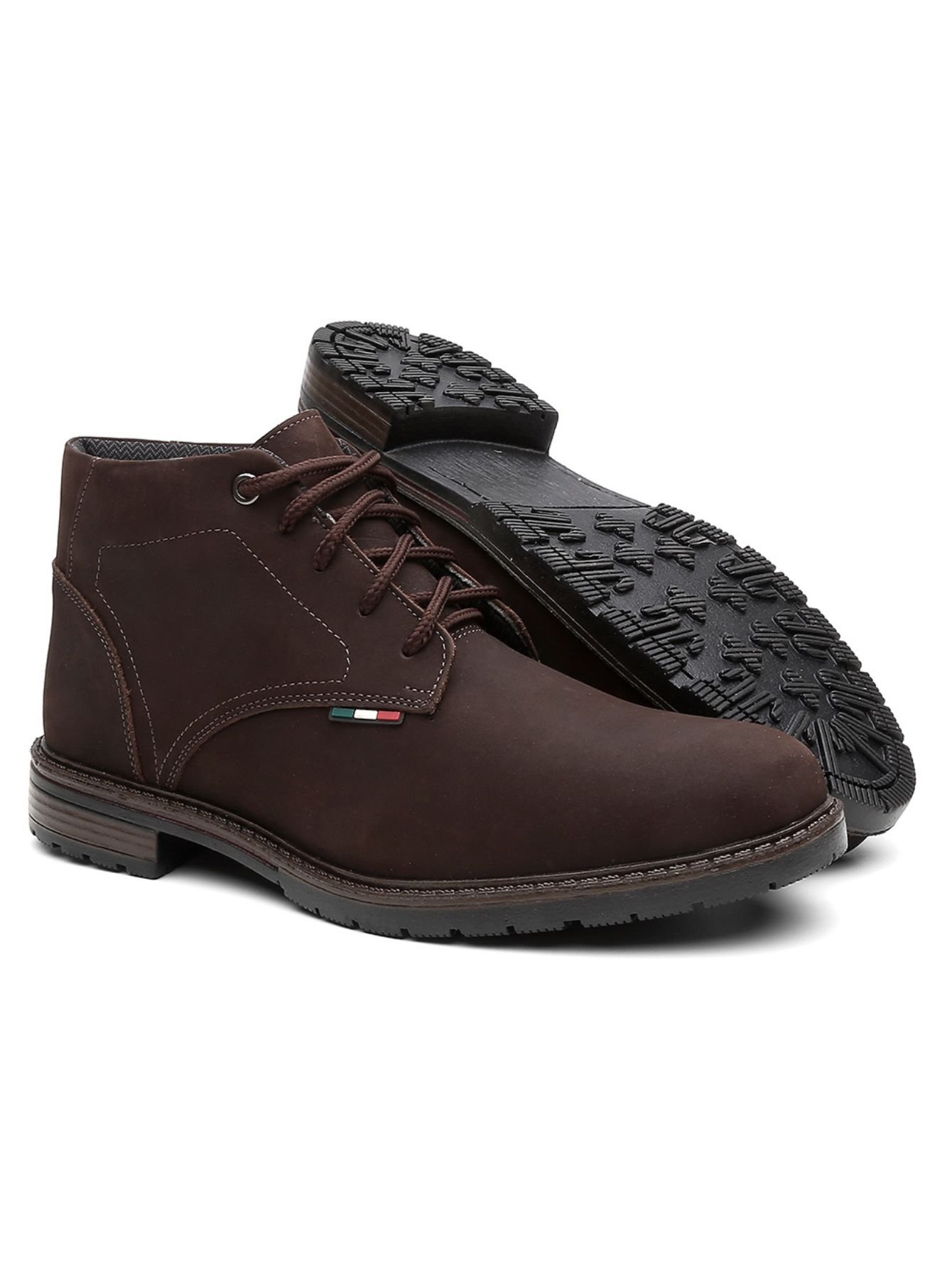 🛒Bota Coturno de Couro e Solado Costurado Casual Cano Baixo Masculino Vitiello - Imagem 4