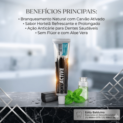 GEL DENTAL C/CARVÃO ATIVADO E ALOE VERA PROACTIVE 70 GRS