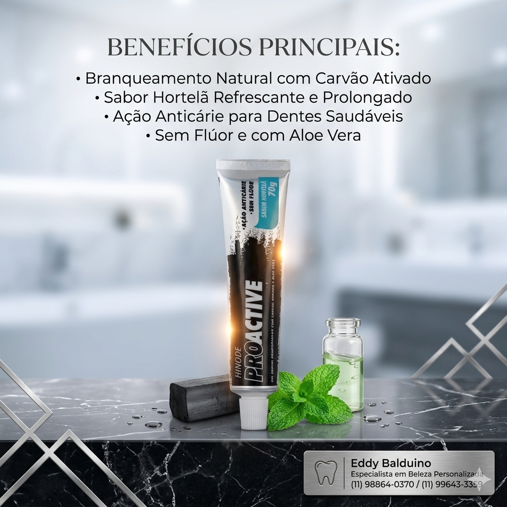 GEL DENTAL C/CARVÃO ATIVADO E ALOE VERA PROACTIVE 70 GRS - Imagem 2