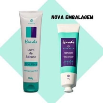 LUVA DE SILICONE HANDS ALOE VERA CREME P/AS MÃOS 100 GRS