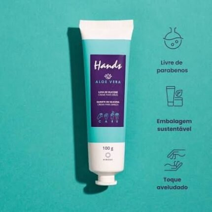 LUVA DE SILICONE HANDS ALOE VERA CREME P/AS MÃOS 100 GRS