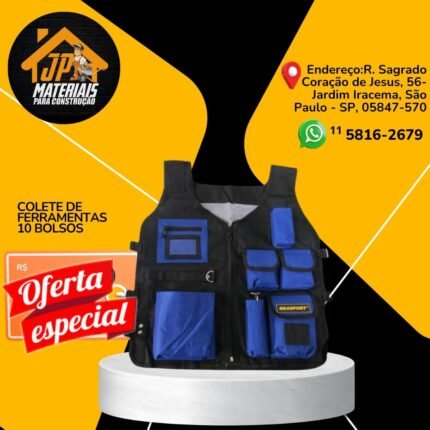 COLETE FERRAMENTAS 10 BOLSOS