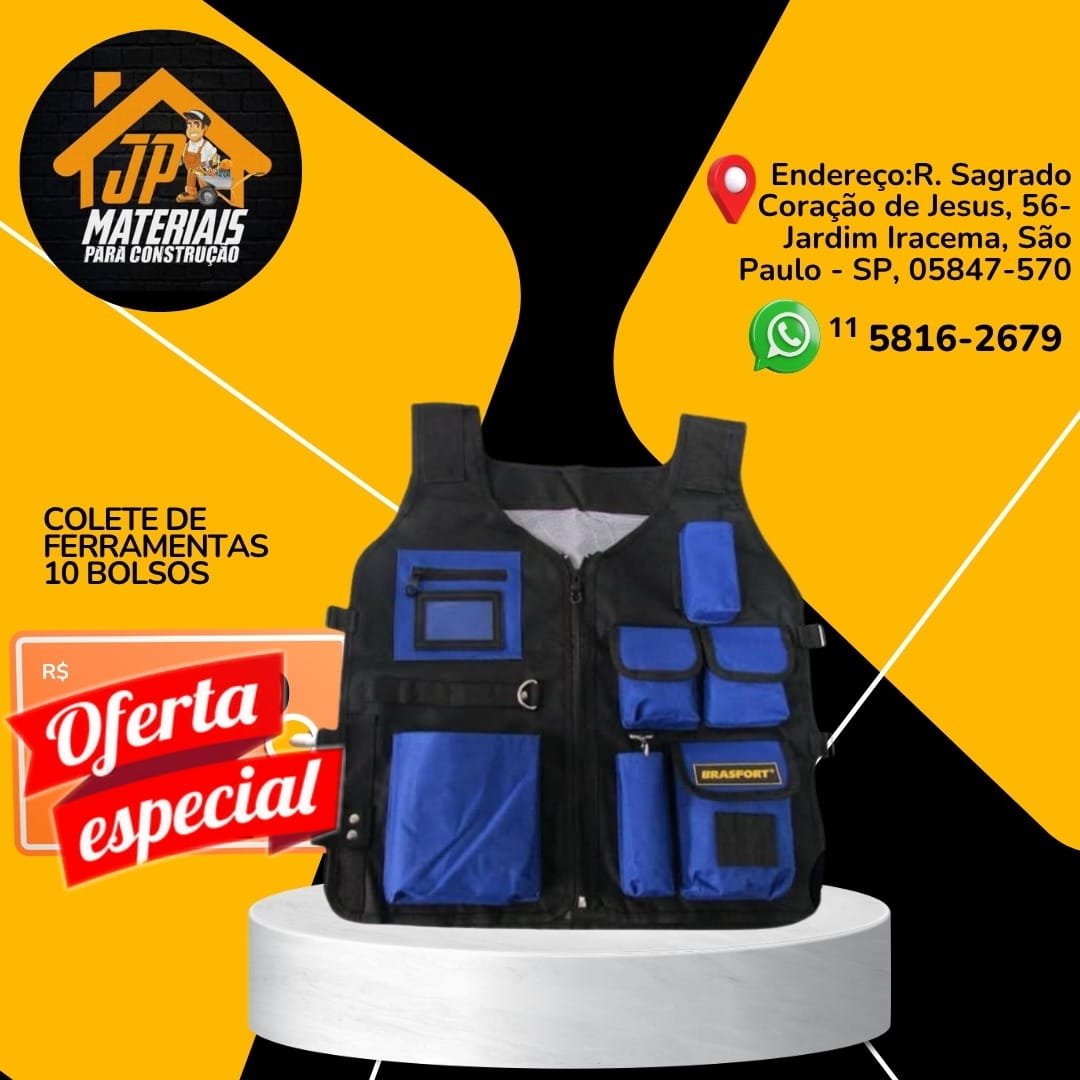 COLETE FERRAMENTAS 10 BOLSOS