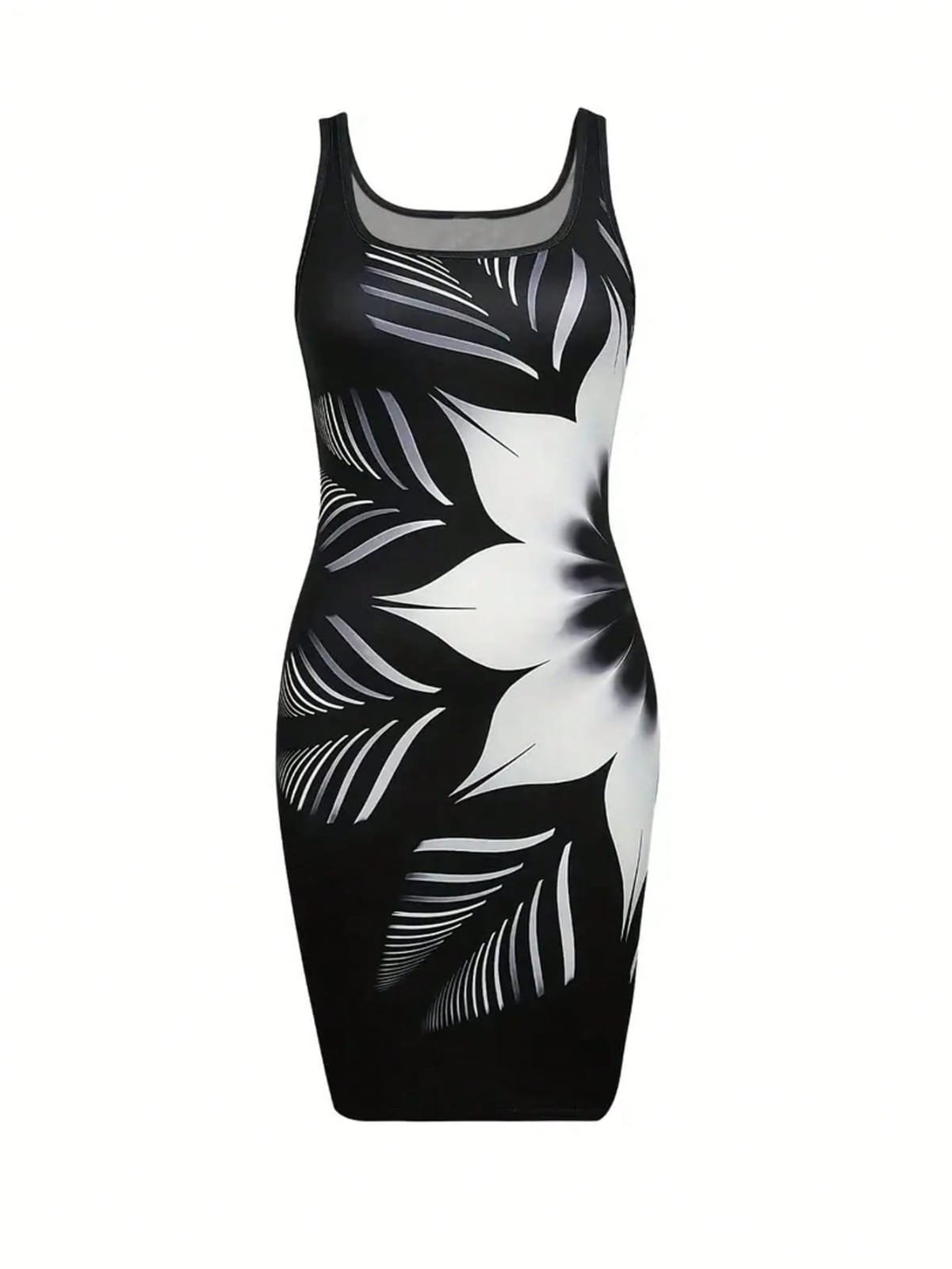 🛒Vestido Chemise com Estampa de Corrente Plus Size, Casual e Fashion para Uso Diário, Preto, Férias de Verão - Imagem 2
