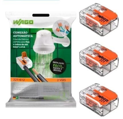 EMENDA CONECTOR 6MM WAGO KIT 3 UNIDADES