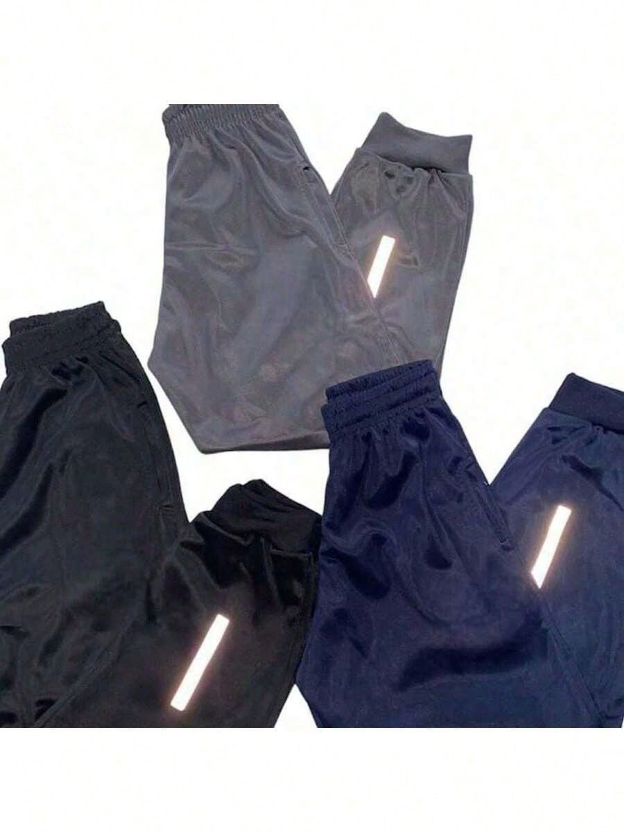 🛒KIT 3 Calça infantil academia jogger com logo refletivo(Preta,Azul marinho,Cinza) 1.0k+ vendido - Imagem 2