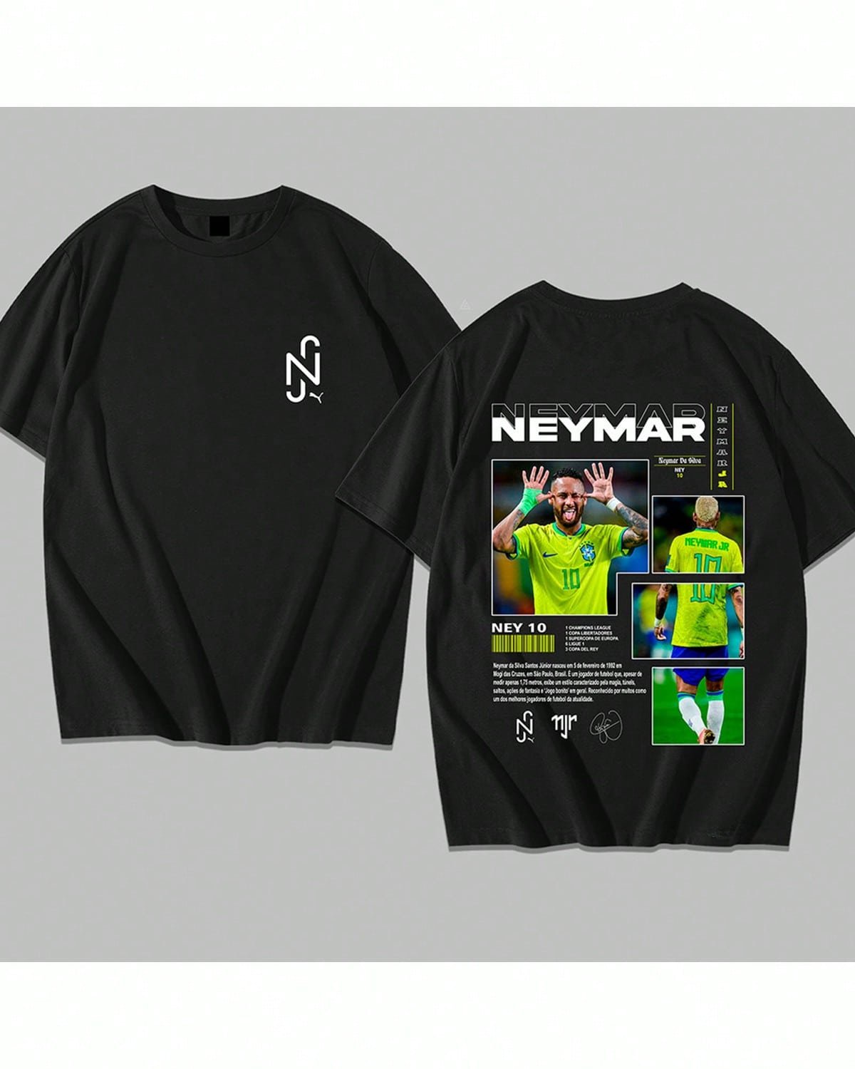 🛒Camiseta Copa do Mundo Brasil Futebol Neymar Jr Craque NJR 100% Algodão Várias Cores Unissex - Imagem 2