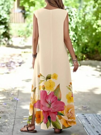 🛒EMERY ROSE Vestido Casual Floral Estampado para Férias Feminino 50+ vendido