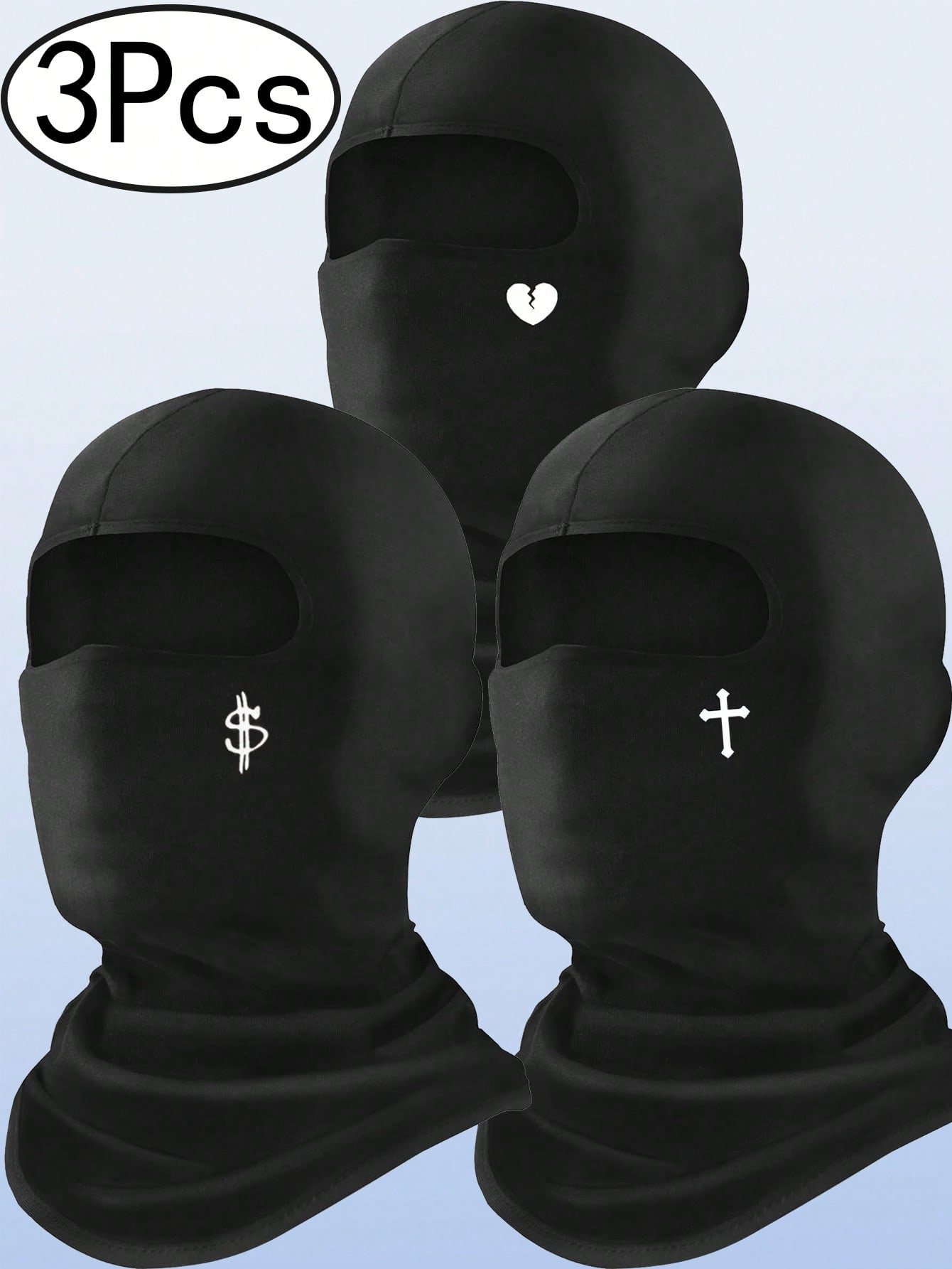 🛒3 Peças Conjunto de Máscara de Esqui - Balaclava de Rosto Inteiro, Balaclava de Proteção UV de Verão, Máscara Facial Unissex para Esportes ao Ar Livre, Esqui, Snowboard, Motociclismo, Proteção UV e à Prova de Vento 200+ vendido