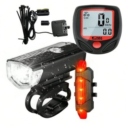 🛒Kit Farol Bike Iluminação Para Bike + Velocímetro Com Fio