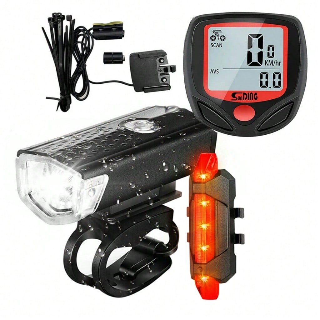 🛒Kit Farol Bike Iluminação Para Bike + Velocímetro Com Fio