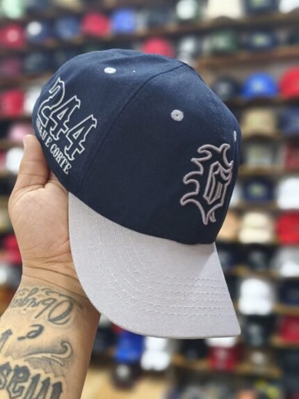 🛒Boné Osascorte 244 Grau e Corte Aba Curva Azul Marinho DuGrau Estilo Osascorte Aba Curvada Masculino e Feminino Regulagem Fitão