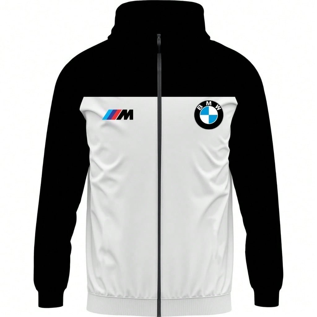 🛒Corta Vento Masculino Feminino BM Jaqueta Com Zíper Com Bolso e capuz Blusa De Frio Casaco Jaqueta impermeável Motoqueiro