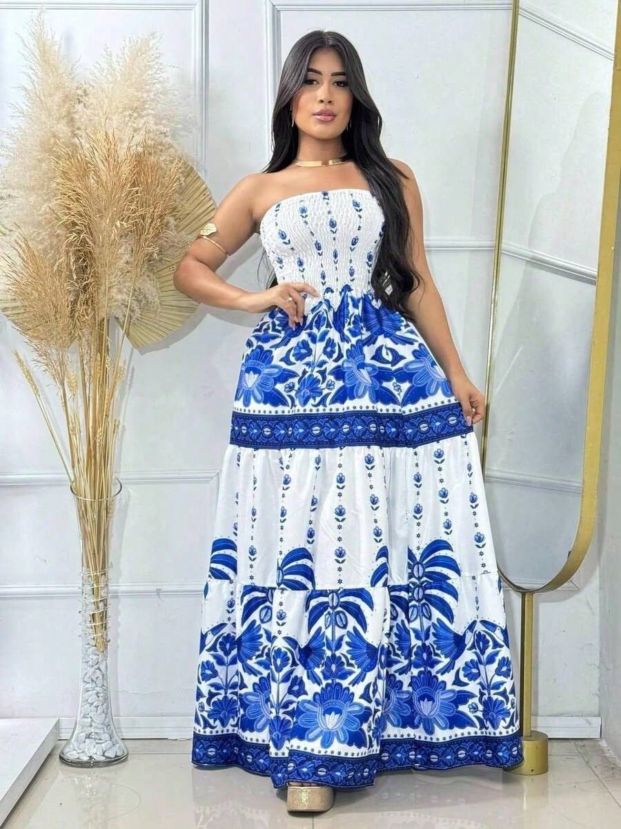 🛒Vestido Longo Tomara Que Caia Estampado Floral Verão Moda Feminina Carnaval 2.7k+ vendido - Imagem 2