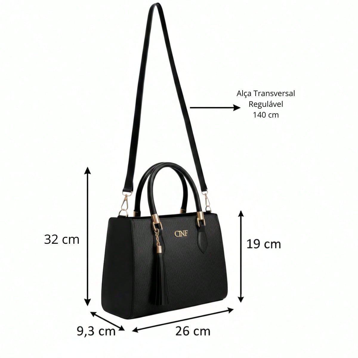 🛒Kit Bolsa Feminina Sacola Grande + Bolsa Média + Tira Colo + Carteira 400+ vendido - Imagem 6