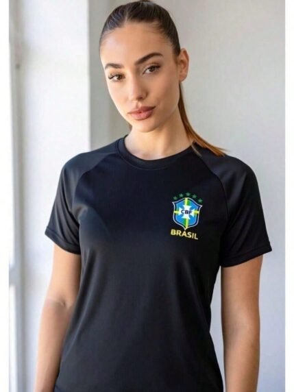 🛒Camiseta Básica Feminina Dry Fit Seleção Brasileira Copa do Mundo 2026 – Blusa Feminina Dryfit Brasil Copa 2026 – Camiseta de Torcedora