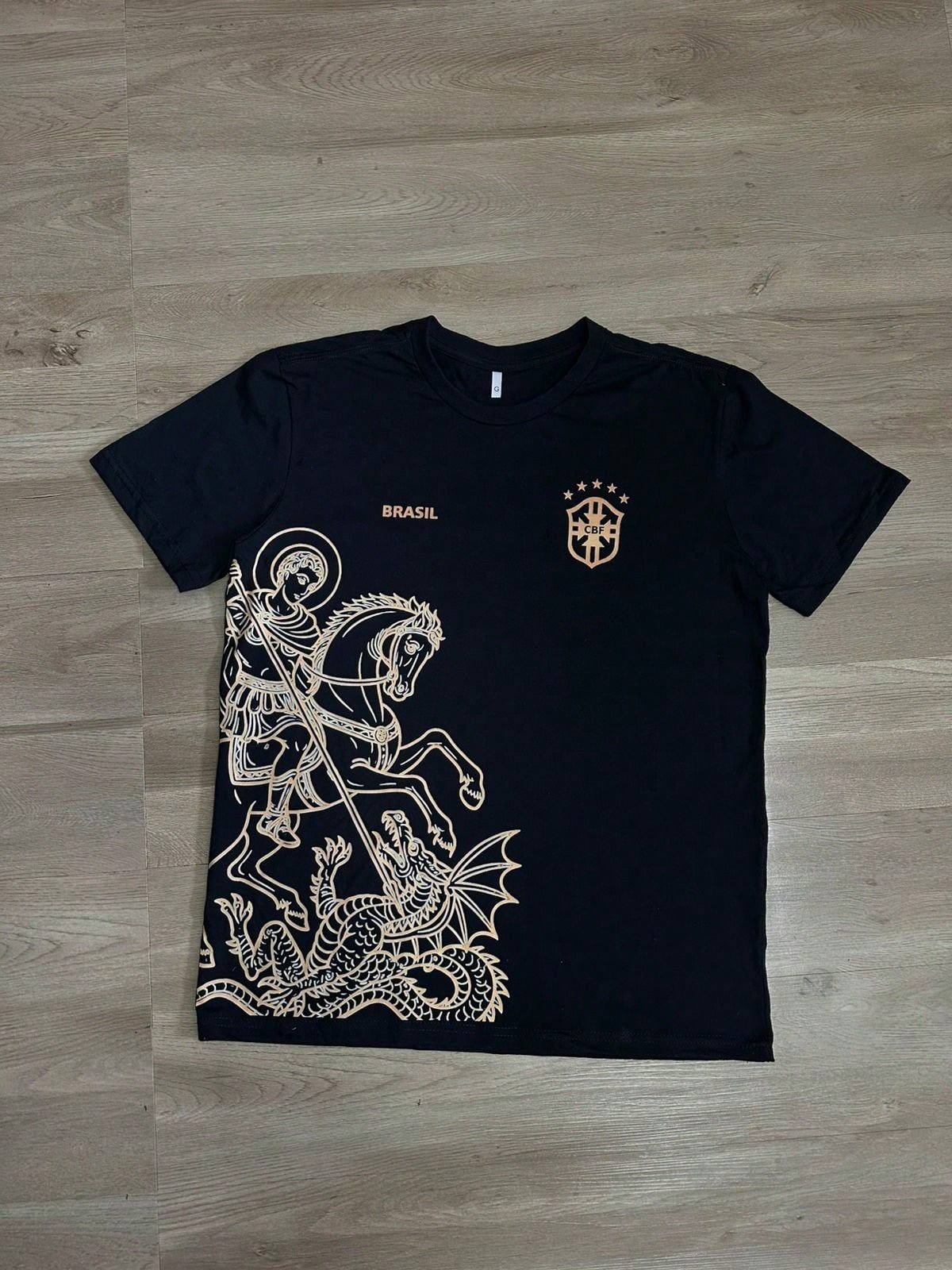 🛒Camiseta Brasil Seleção São Jorge Unissex Tradicional