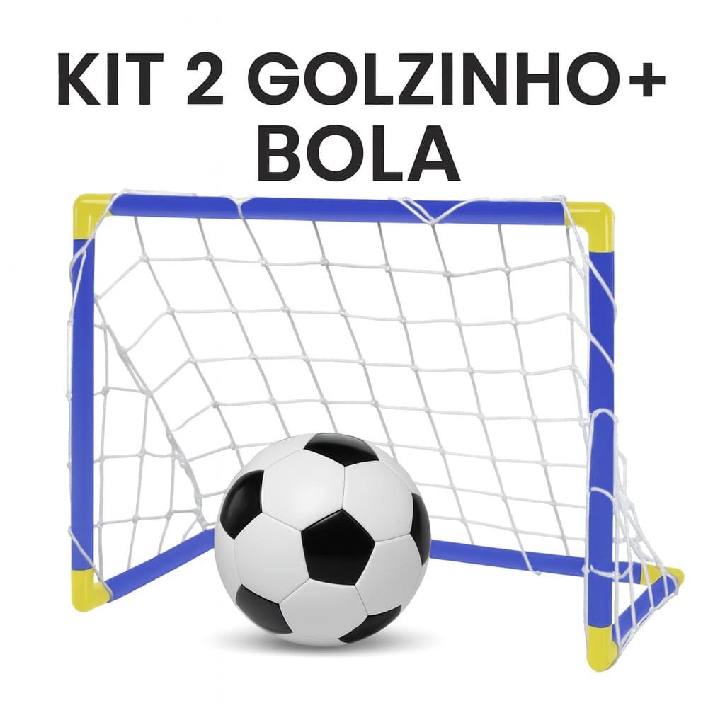 🛒Kit 2 golzinho futebol Travinhas Rede e bola Brinquedo - Imagem 3