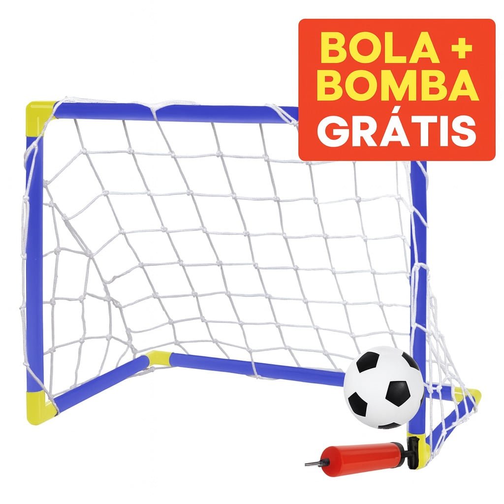 🛒Kit 2 golzinho futebol Travinhas Rede e bola Brinquedo - Imagem 2