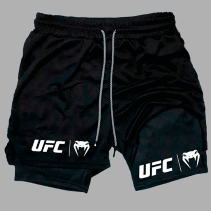 🛒Short Masculino 2 em 1 Dry Fit com Compressão Bermuda para Academia Corrida e Treinos UFC 100+ vendido