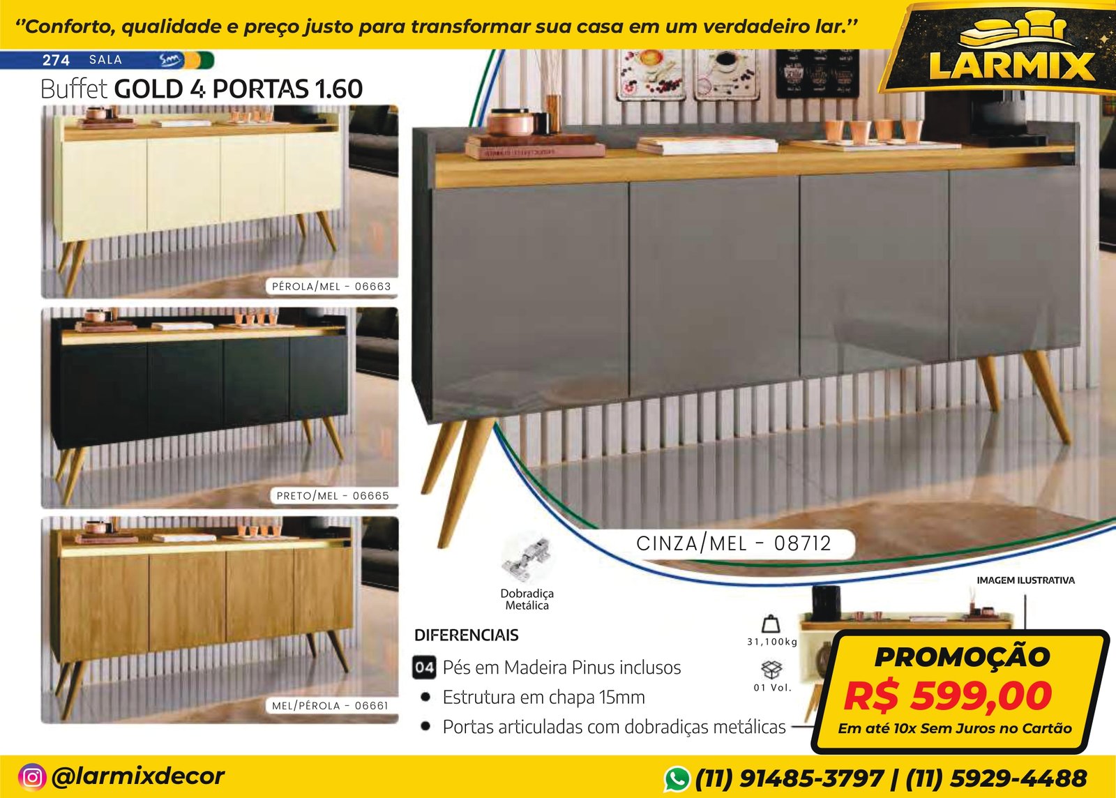 BUFFET GOLD 4 PORTAS