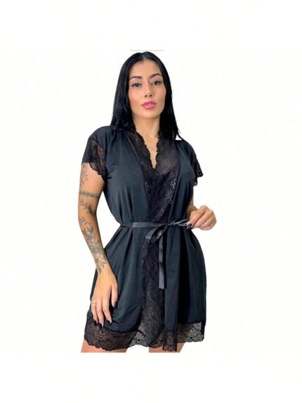 🛒Robe Bicolor Liso Feminino Hobby Hobbie Roupão Sexy RB003 50+ vendido