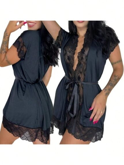 🛒Robe Bicolor Liso Feminino Hobby Hobbie Roupão Sexy RB003 50+ vendido