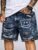 🛒CVHM Jeans Bermuda Jeans Jogador Shorts Jeans Masculino 100% algodão GringBlack Slim Fit Original Azul