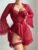🛒SHEIN 5 peças/Conjunto Macacão Sexy com Fenda + Robe + Cinto + 2 Pares de Meias para Festa do Dia dos Namorados 100+ vendido