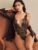🛒SHEIN Conjunto de lingerie preta elegante e sexy para mulheres, com detalhes confortáveis e elegantes, visual de “baddie” 100+ vendido