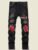 🛒Manfinity Roughcore Calça Jeans Casual Masculina de Cor Contrastante